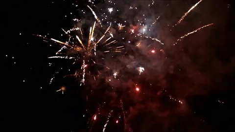 Firework with sound, 009, new year Stock Footage 212865413