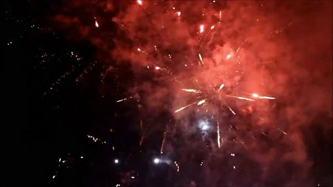 Firework with sound, 012, new year Stock Footage 214843738