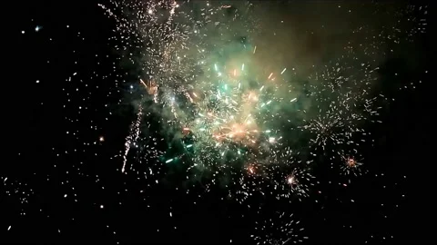 Firework with sound, 016, new year Stock Footage 214800415