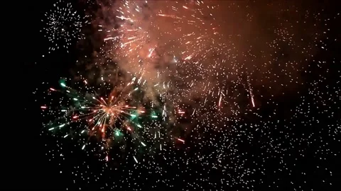 Firework with sound, 017, new year Stock Footage 214794284