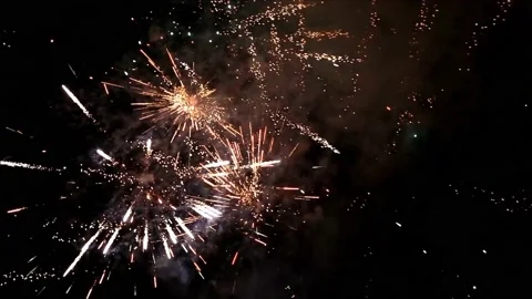 Firework with sound, 018, new year Stock Footage 214791366