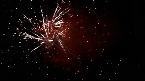 Firework with sound, 021, new year Stock Footage 214839826