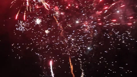 Firework with sound, #024, celebration, happy new year Stock Footage 258559322