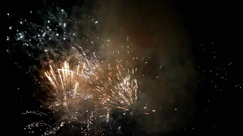 Firework with sound, 026, new year Stock Footage 218828225