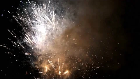 Firework with sound, 027, new year Stock Footage 218970861