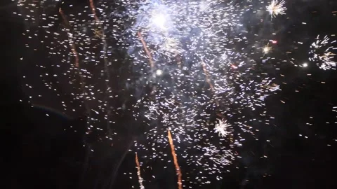 Firework with sound, #028, celebration, happy new year Stock Footage 258543653