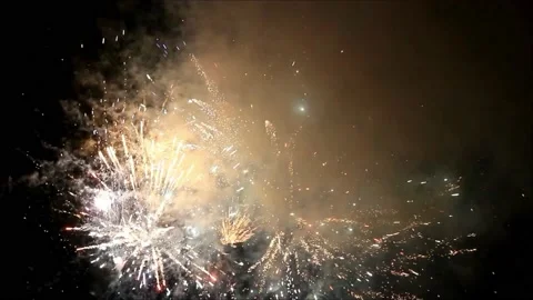 Firework with sound, 030, new year Stock Footage 218958336
