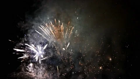 Firework with sound, 032, new year Stock Footage 218888055