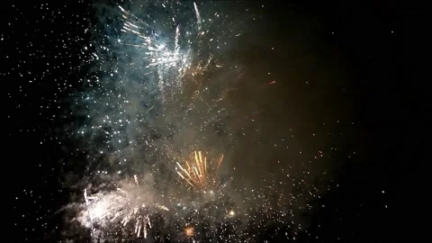 Firework with sound, 039, new year Stock Footage 218972593