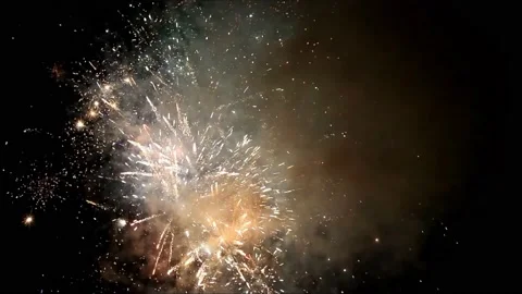 Firework with sound, 040, new year Stock Footage 218743187