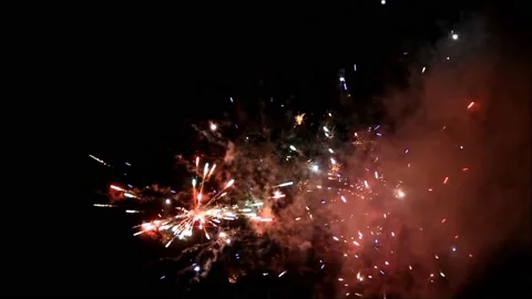 Firework with sound, 043, new year Stock Footage 218816964