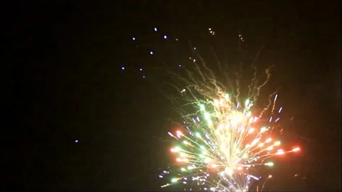 Firework with sound, 044, new year Stock Footage 218740702