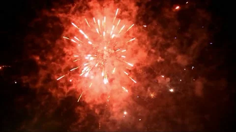 Firework with sound, 050, new year Stock Footage 221391613
