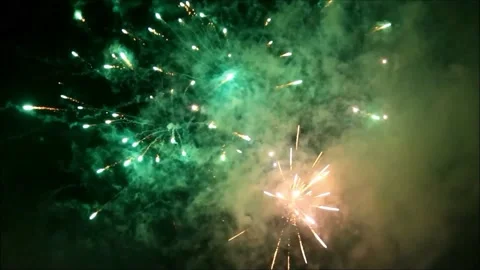 Firework with sound, 057, new year Stock Footage 226975360