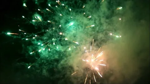 Firework with sound, 058, new year Stock Footage 226897579