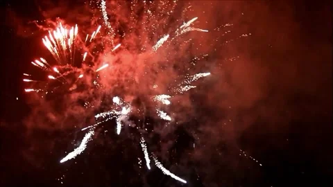 Firework with sound, 070, new year Stock Footage 226917424