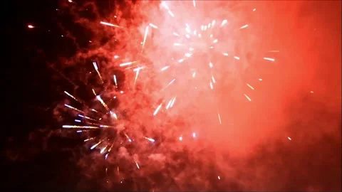 Firework with sound, 076, new year Stock Footage 226965769