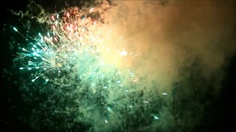 Firework with sound, 104, new year Stock Footage 246209199