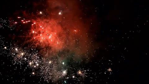 Firework with sound, 107, new year Stock Footage 246208445