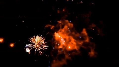 Firework with sound, new year Stock Footage 100373968