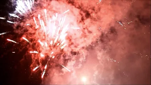 Firework with sound, new year Stock Footage 246206623