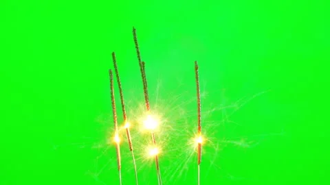 Firework spark and burning on green screen background Stock-Footage 239763133