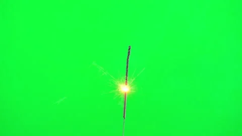 Firework spark and burning on green screen background Stock Footage 239764273
