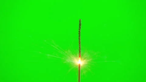 Firework spark and burning on green screen background Stock-Footage 239764419