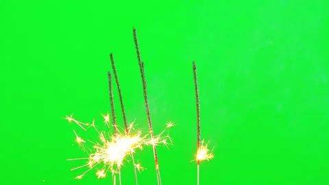 Firework spark and burning on green screen background Stock Footage 239767298