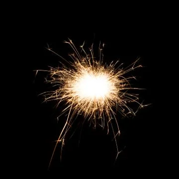 Firework Sparkler on black background Stock Photos