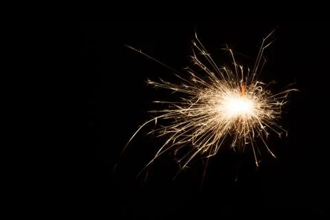 Firework Sparkler on black background Foto stock