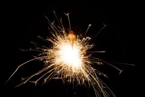 Firework Sparkler on black background Stock Photos