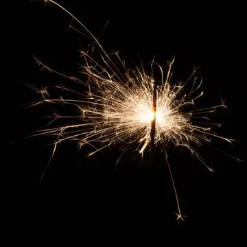 Firework Sparkler on black background Stock Photos