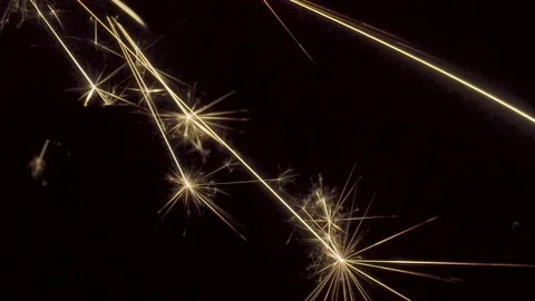 Firework sparkler burning on black background Stock Footage 85461260