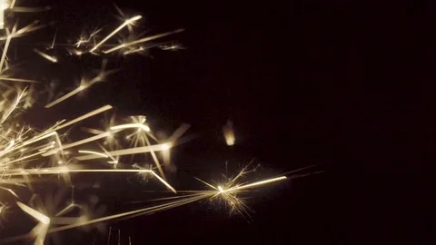 Firework sparkler burning on black background Stock Footage 85461703