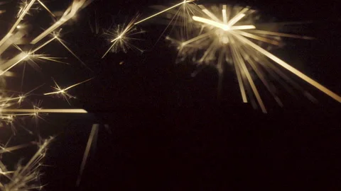 Firework sparkler burning on black background Stock Footage 86196329
