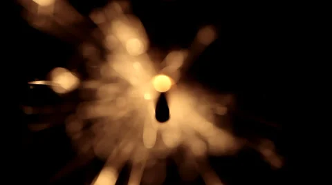 Firework sparkler burning on black Stock Footage 36437374