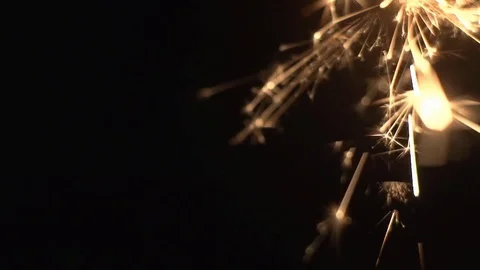 Firework Sparkler is Burning Stock Footage 74597379