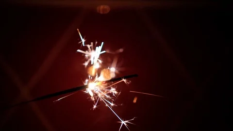 Firework sparkler burning Stock Footage 98423564