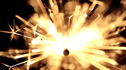 Firework sparkler burning in macro shot Stock Footage 36436836