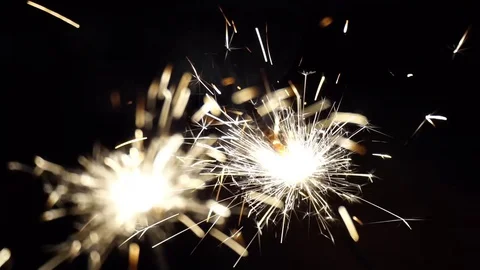 Firework sparkler burning in macro shot Видео 71199589