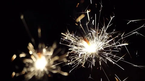 Firework sparkler burning in macro shot Stock Footage 71200383