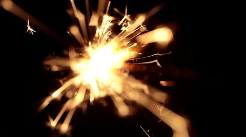 Firework sparklers on black background Stock Footage 36437890
