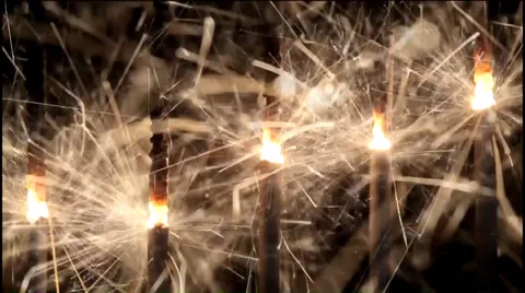 Firework sparklers burning Stock Footage 36437057