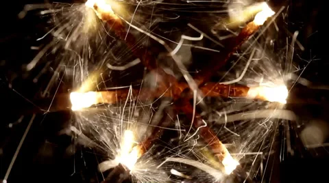 Firework sparklers burning Stock Footage 36437657
