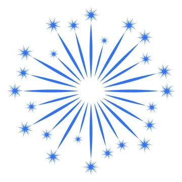 Firework sparkling in sky. Light burst color icon イラスト素材