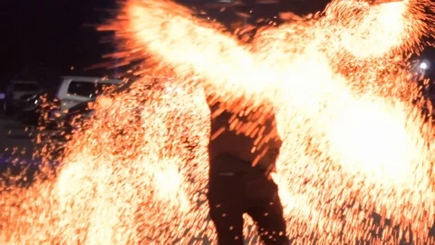 Firework with sparks slowmotion Video stock 98222200