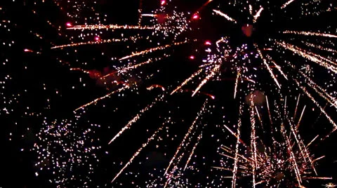 Firework starburst display Video stock 24990719