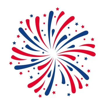 Firework with stars Illustrazione stock