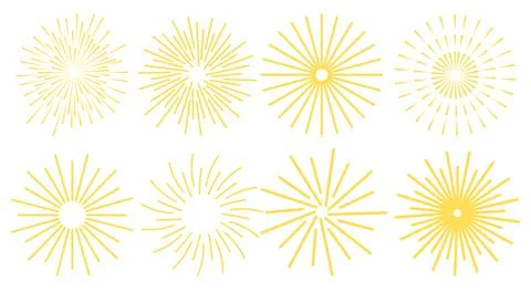 Firework sunburst sun rays salute spark fire party Stock Illustration